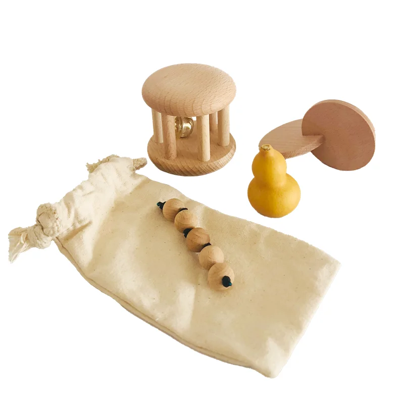 Kids Education Tools - 몬테소리 나무 벨 딸랑이 연동 디스크,