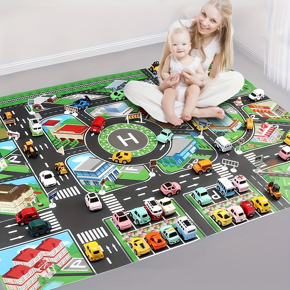 Kids Education Tools - 1pc, 도시 교통 놀이 매트, 대형