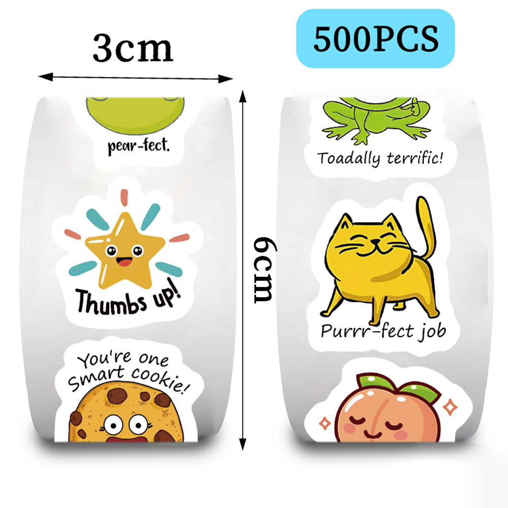 500pcs 롤 스크랩북 교육을위한 귀여운 데칼 학생  - Kids Education Motivation 리뷰 및 가격