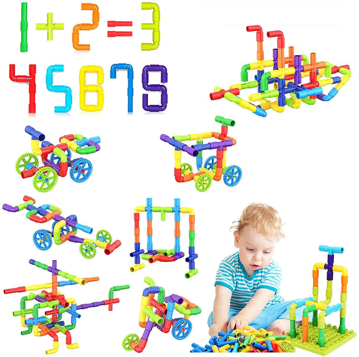 DIY 물 빌딩 블록 장난감, 교육용 파이프 감각 스템 - Kids Education Youtube 리뷰 및 가격