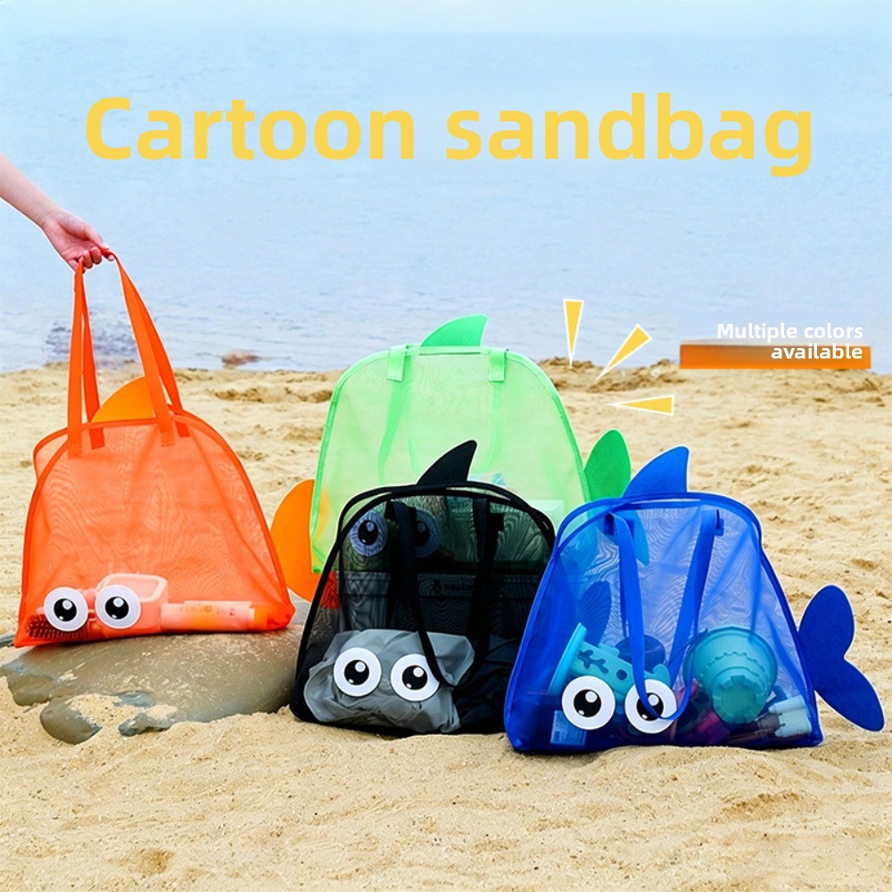 어린이용 메쉬 비치백, 화려한 만화 상어 동물 모양,  - Online Educational Games For Kids 리뷰 및 가격
