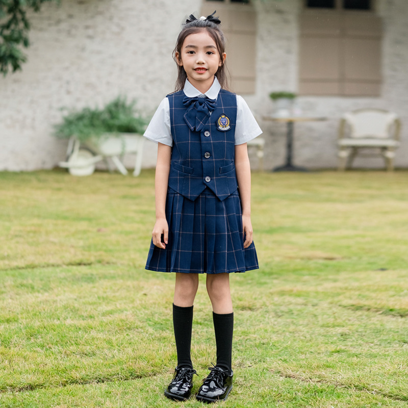어린이 영국 격자 무늬 조끼 셔츠 정장 바지 소녀 양복 - Kids Education School 리뷰 및 가격