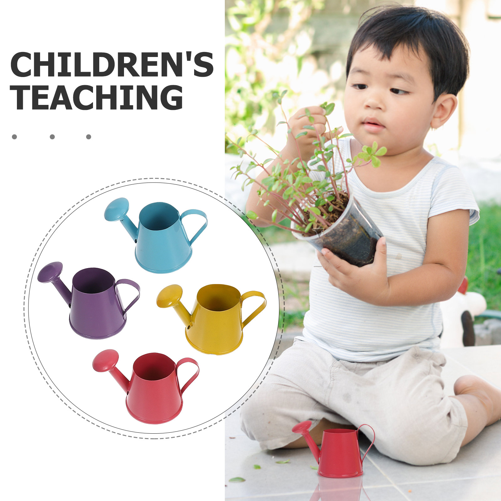 4개 미니 금속 물뿌리개 세트, 다채로운 색상의 철제  - Kids Education Tools 리뷰 및 가격