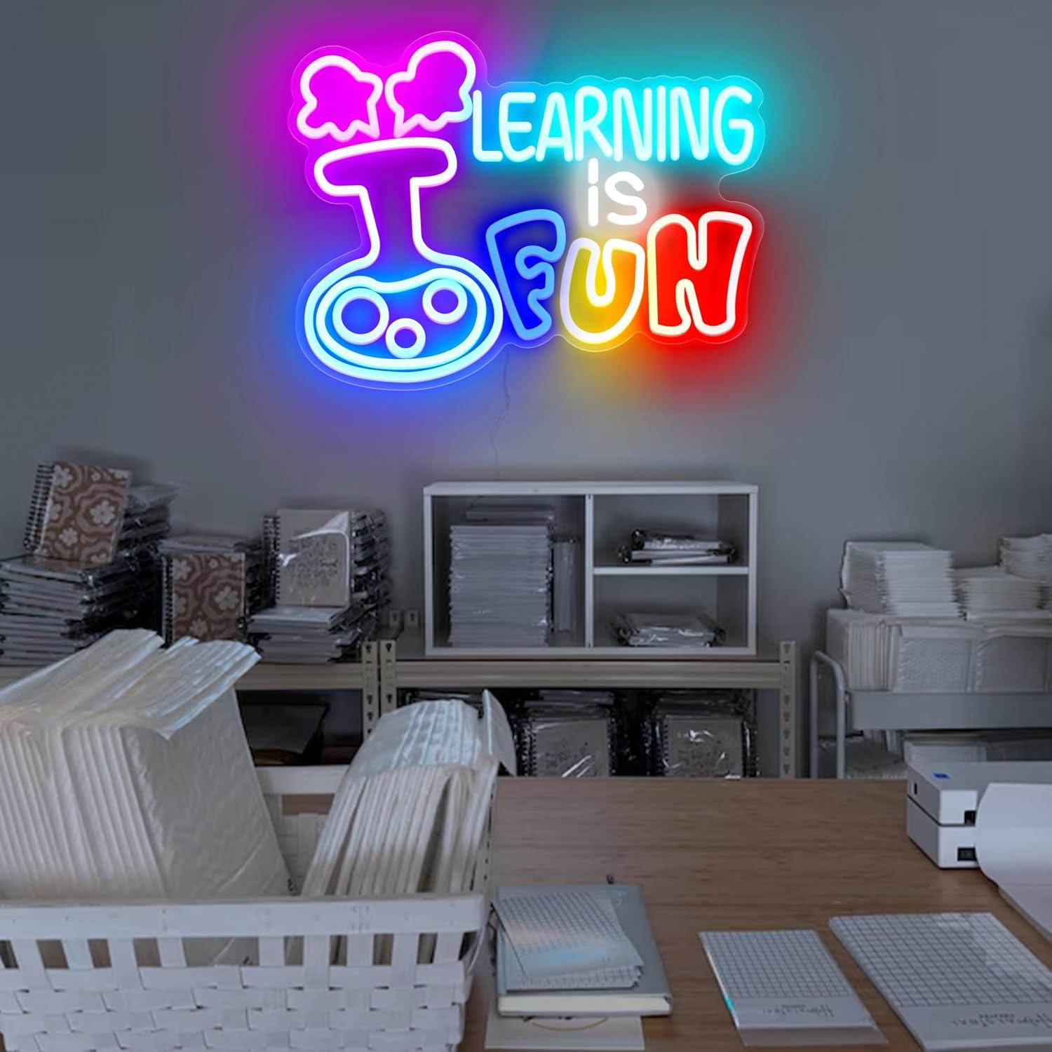 학습은 재미있다 네온사인 USB 조광 LED 조명 -  - Kids Education Motivation 리뷰 및 가격