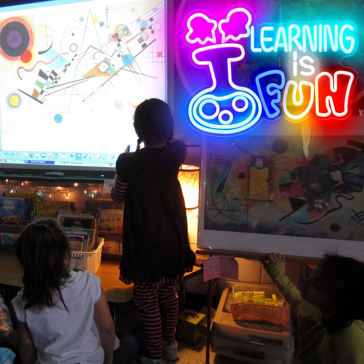 학습은 재미있다 네온사인 USB 조광 LED 조명 -  - Kids Education Motivation 리뷰 및 가격